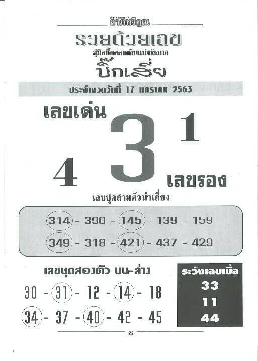 เลขเด็ด บิ๊กเสี่ย 170163