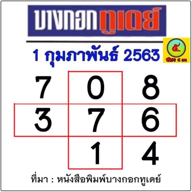 เลขเด็ด หนังสือพิมพ์บางกอกทูเดย์-010263