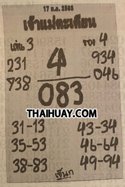 เลขเด็ด หวยเจ้าแม่ตะเคียน 170163