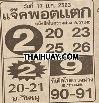 เลขเด็ด หวยแจ๊คพอตแตก-170163
