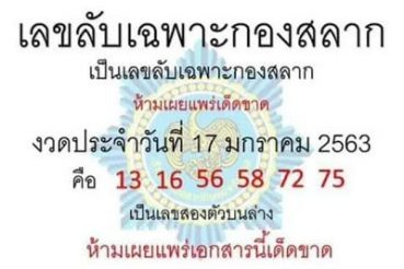 เลขเด็ด เลขลับเฉพาะกองสลาก-170163
