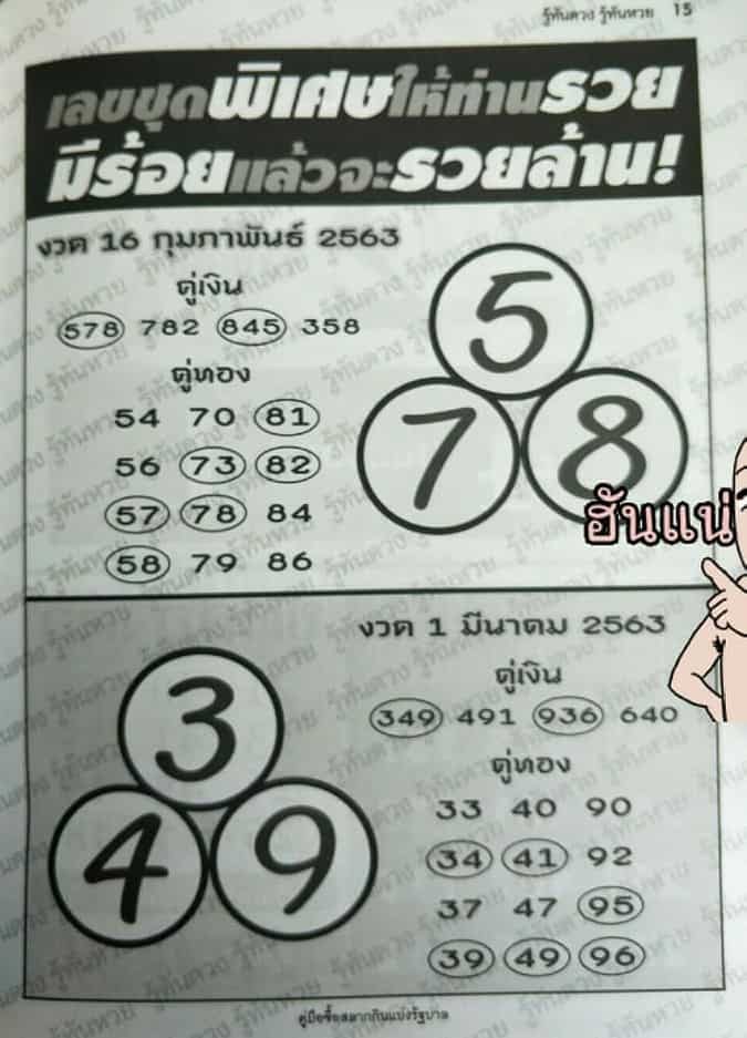 เลขเด็ด คู่เงินคู่ทอง-160263