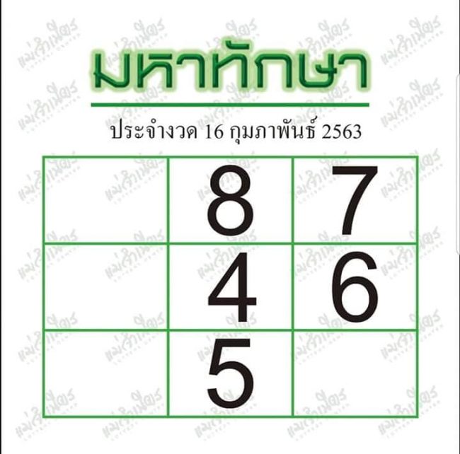 เลขเด็ด มหาทักษา-160263