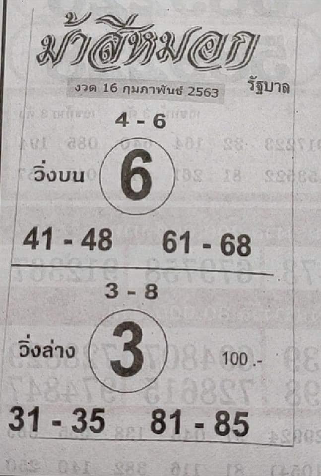 เลขเด็ด ม้าสีหมอก-160263