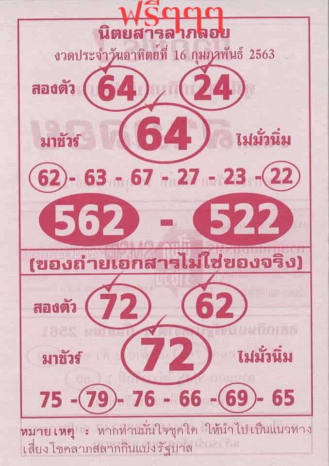 เลขเด็ด ลาภลอย-160263