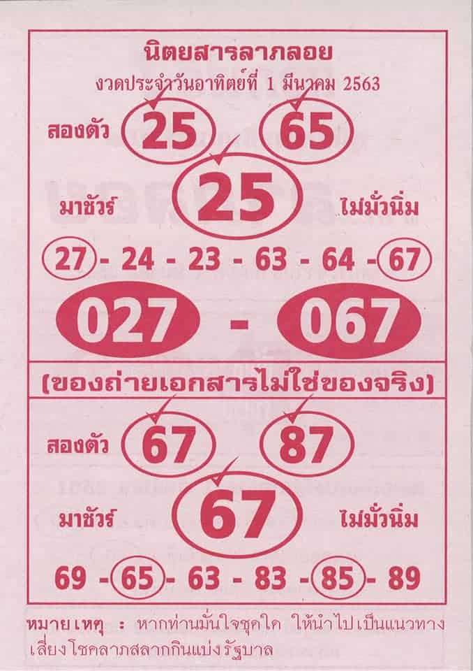เลขเด็ด ลาภลอย2-010363