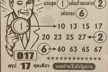 เลขเด็ด สรุปจากสูตรเก็งหวย-160263