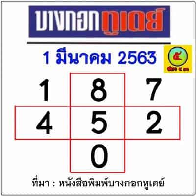 เลขเด็ด หวยบางกอกทูเดย์-010363