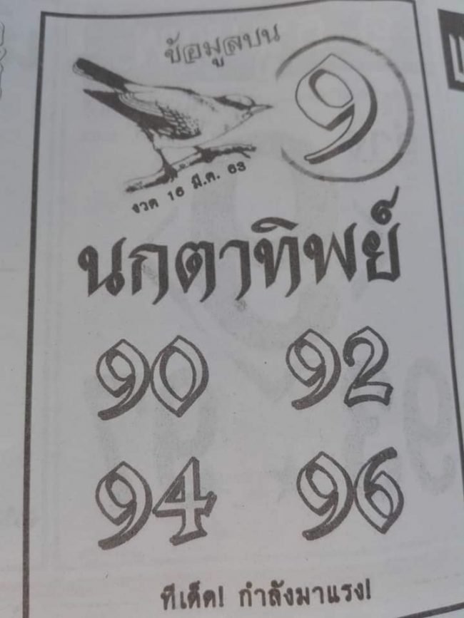 เลขเด็ด นกตาทิพย์-160363