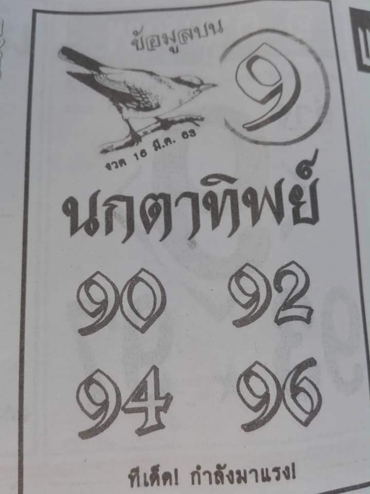 เลขเด็ด นกตาทิพย์-160363