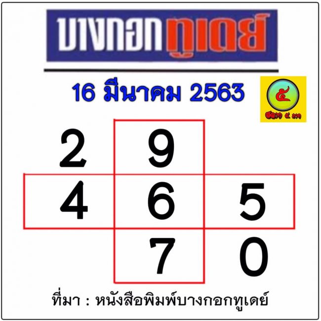 เลขเด็ด หวยบางกอกทูเดย์-160363