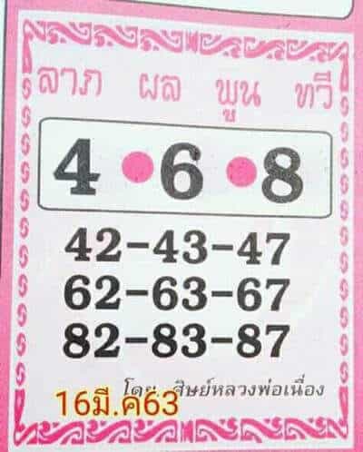 เลขเด็ด หวยศิษย์หลวงพ่อเนื่อง-160363