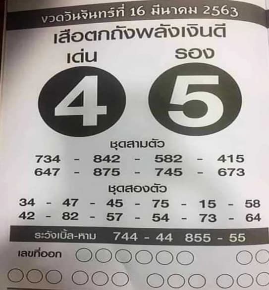 เลขเด็ด หวยเสือตกถัง-160363