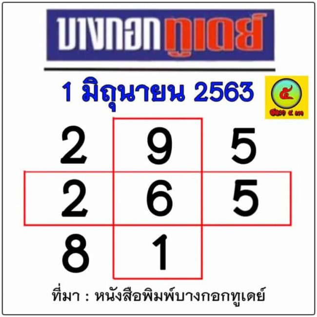 หวยหนังสือพิมพ์ หวยบางกอกทูเดย์-010663