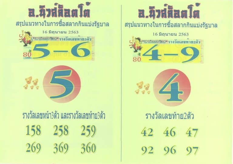 หวยซอง หวยอ.นิวส์ล็อตโต้-160663