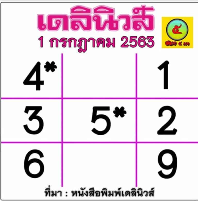 หวยหนังสือพิมพ์ หวยเดลินิวส์-010763