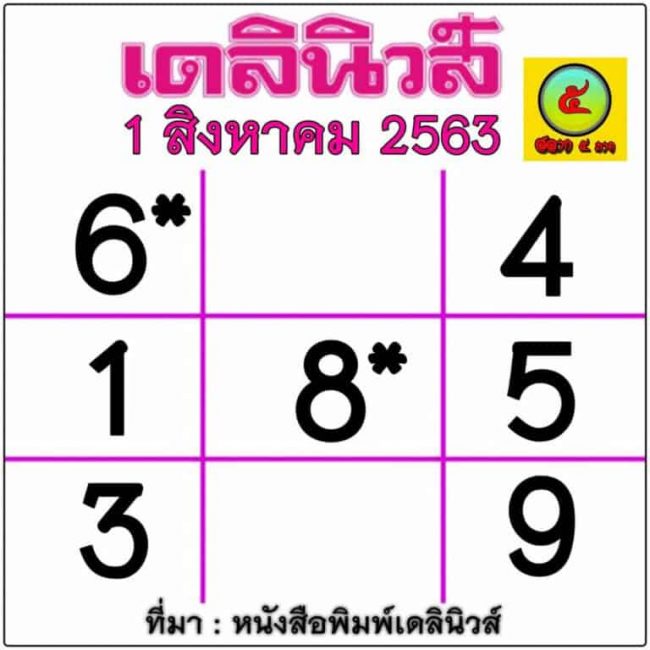 หวยหนังสือพิมพ์ หวยเดลินิวส์-010863