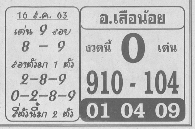 หวยซอง-หวยอ.เสือน้อย-160863