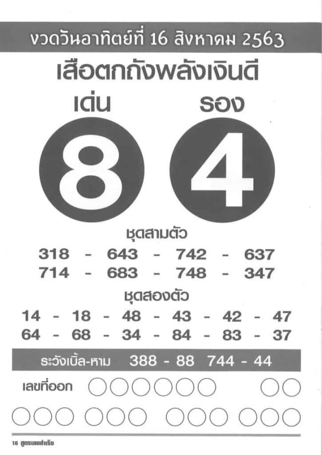 หวยซอง หวยเสือตกถัง-160863