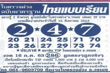 หวยซอง-หวยใบตรวจม่วง-160863