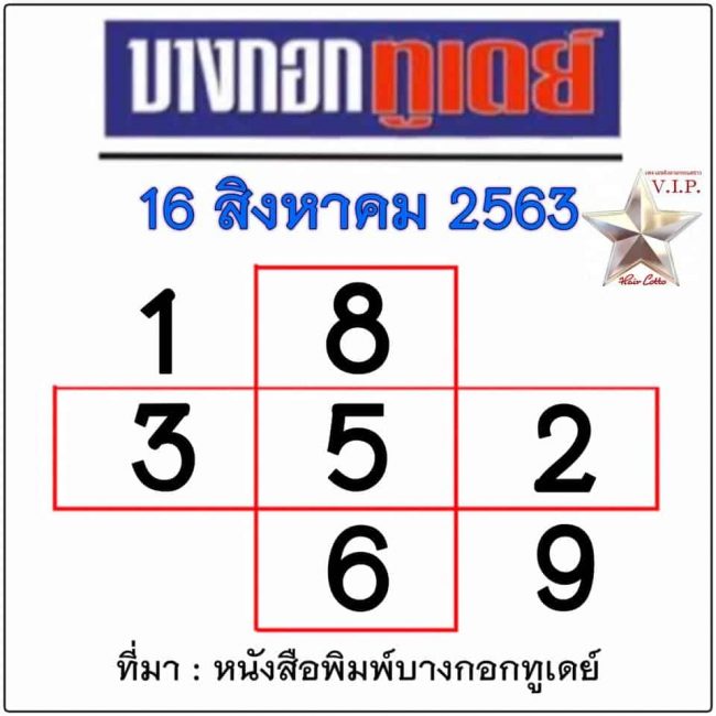 หวยหนังสือพิมพ์ หวยบางกอกทูเดย์-160863