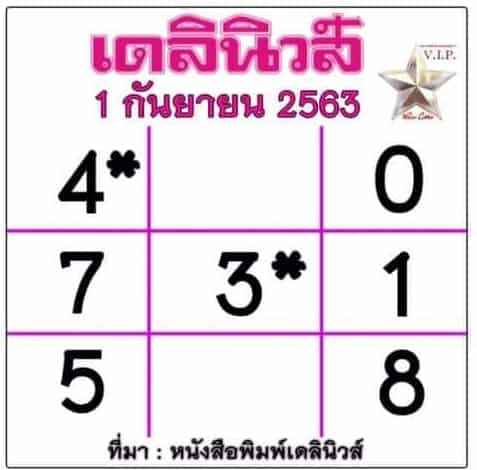 หวยหนังสือพิมพ์ หวยเดลินิวส์-010963