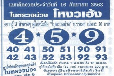 หวยซอง หวยใบตรวจม่วง-160963