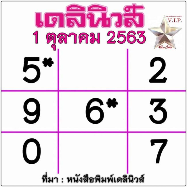 หวยหนังสือพิมพ์ หวยเดลินิวส์-011063