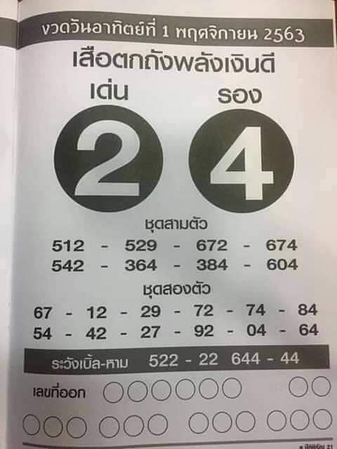 หวยซอง หวยเสือตกถัง-011163