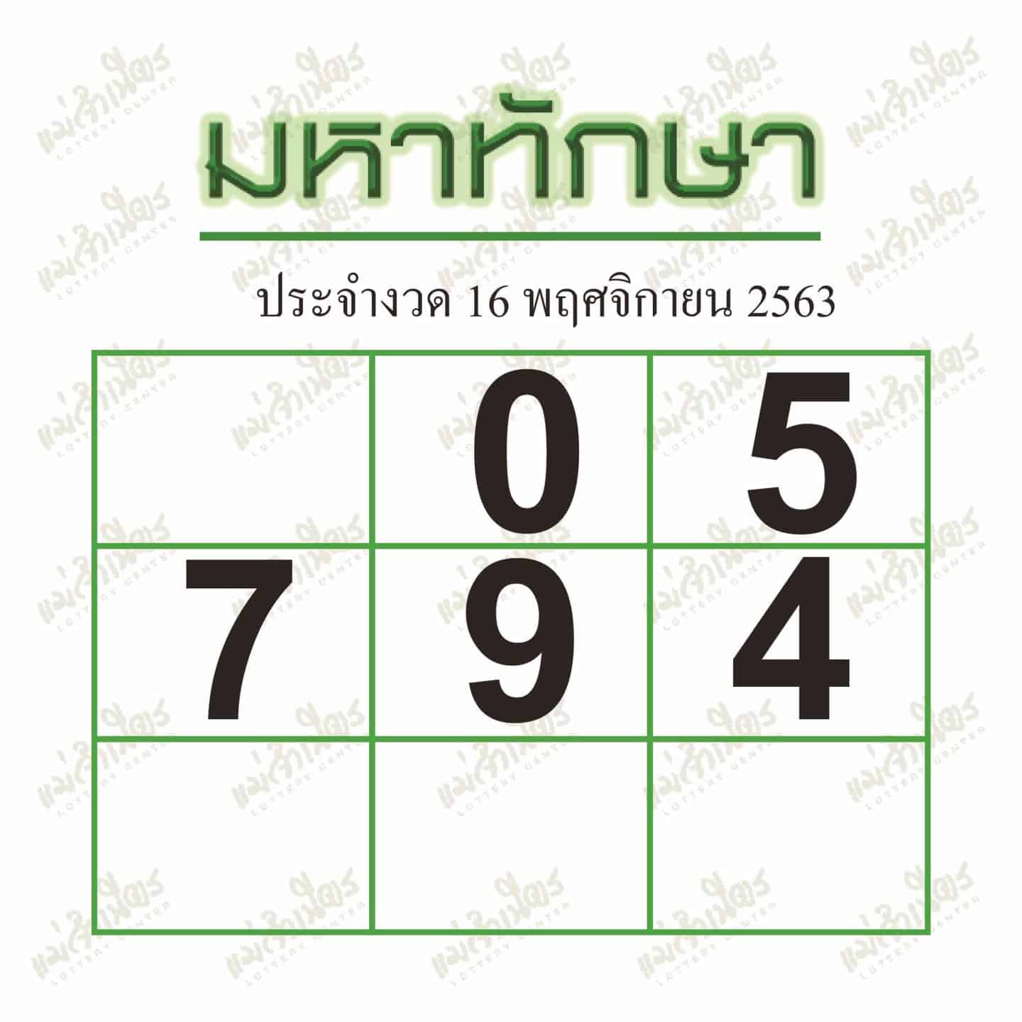 หวยซอง หวยมหาทักษา-161163