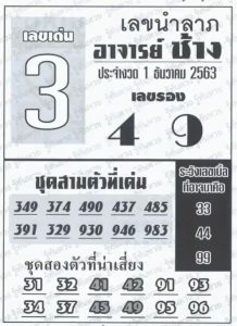 หวยซอง-หวยอาจารย์ช้าง-011263