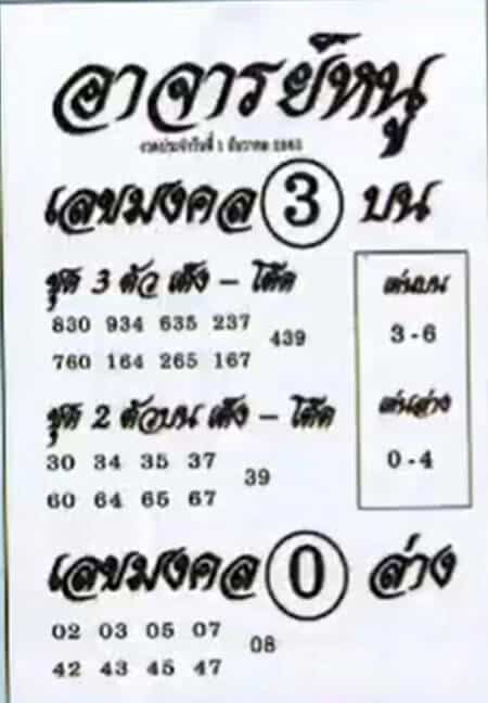 หวยซอง-หวยอาจารย์หนู-011263
