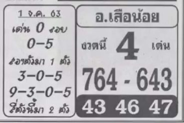 หวยซอง-หวยอาจารย์เสือน้อย-011263