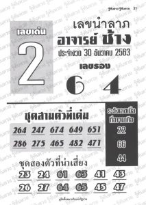 หวยซอง-หวยอาจารย์ช้าง-301263