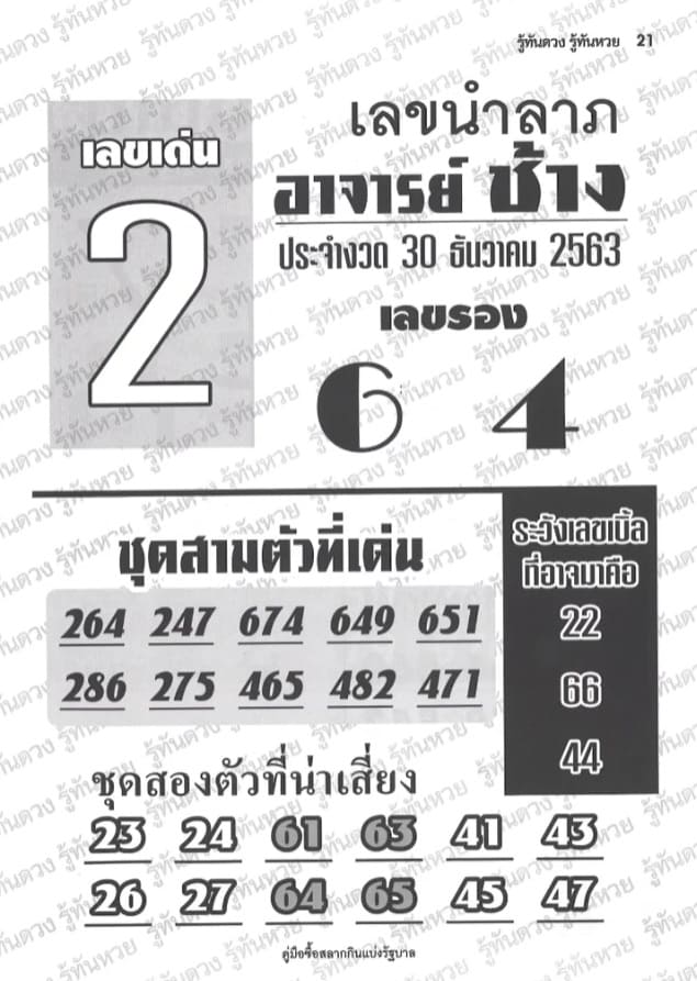 หวยซอง-หวยอาจารย์ช้าง-301263