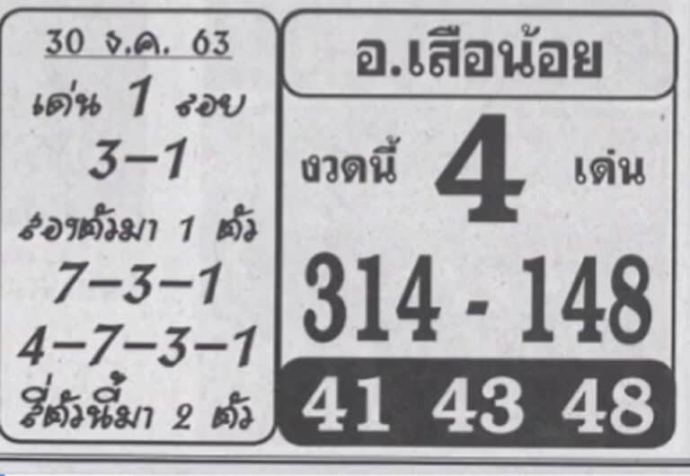 หวยซอง หวยอาจารย์เสือน้อย-301263