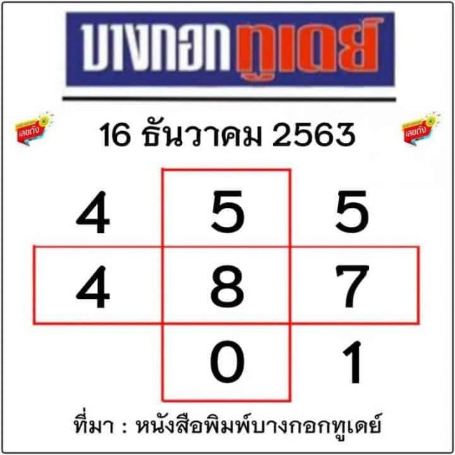 หวยหนังสือพิมพ์ หวยบางกอกทูเดย์-161263
