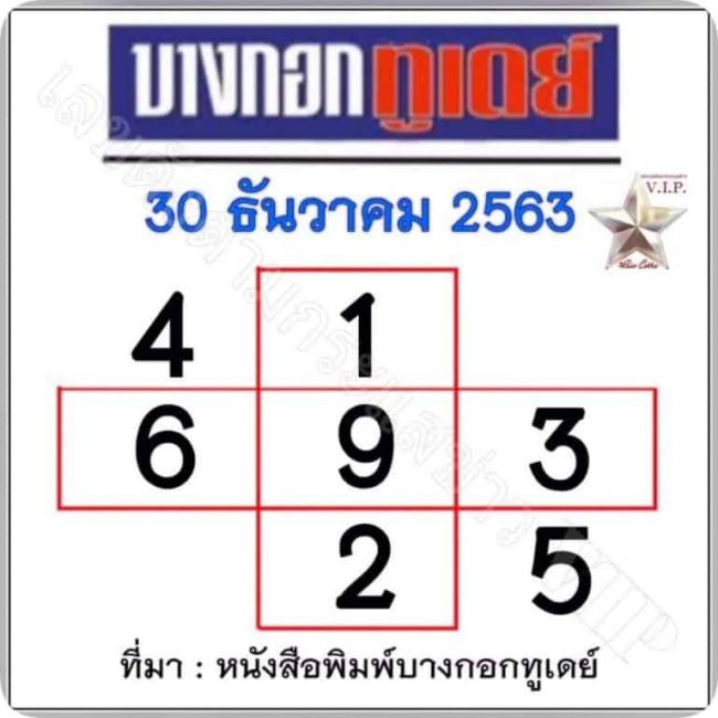หวยหนังสือพิมพ์ หวยบางกอกทูเดย์-301263