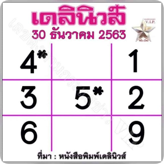 หวยหนังสือพิมพ์ หวยเดลินิวส์-301263
