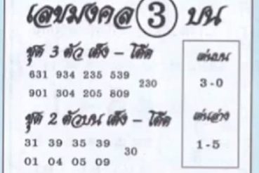 หวยซอง-หวยอาจารย์หนู-160264