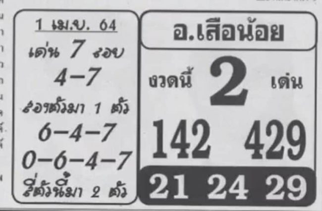 หวยซอง หวยอาจารย์เสือน้อย-010464