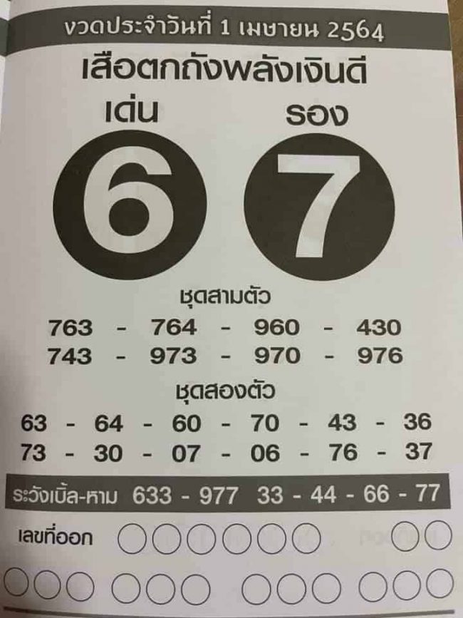 หวยซอง หวยเสือตกถัง-010464