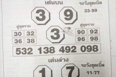หวยซอง-หวยโค้งสุดท้าย-160364