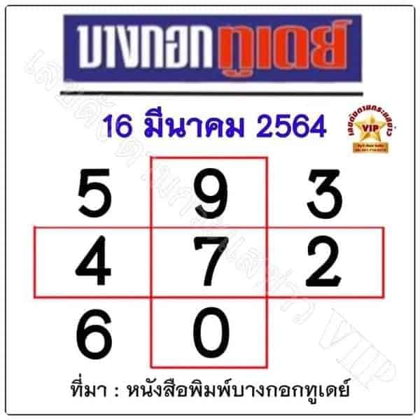 หวยบางกอกทูเดย์-160364