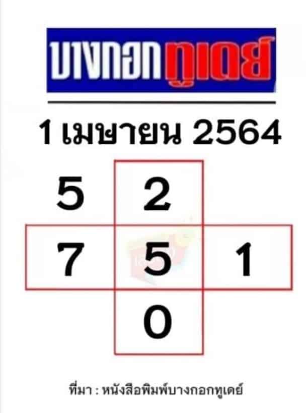 หวยหนังสือพิมพ์ หวยบางกอกทูเดย์-010464
