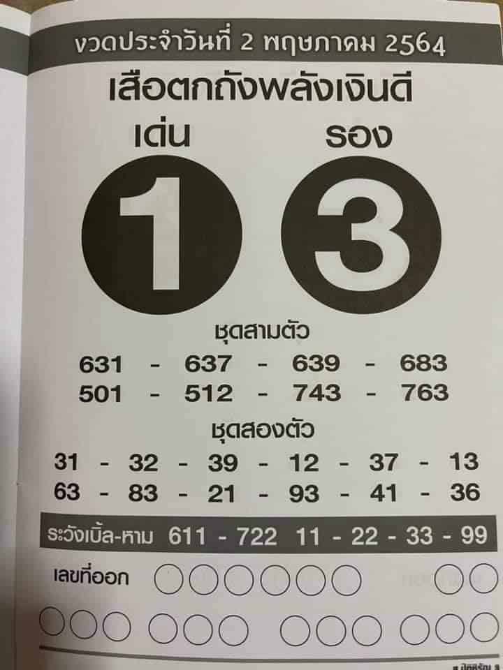 หวยซอง หวยเสือตกถัง-020564