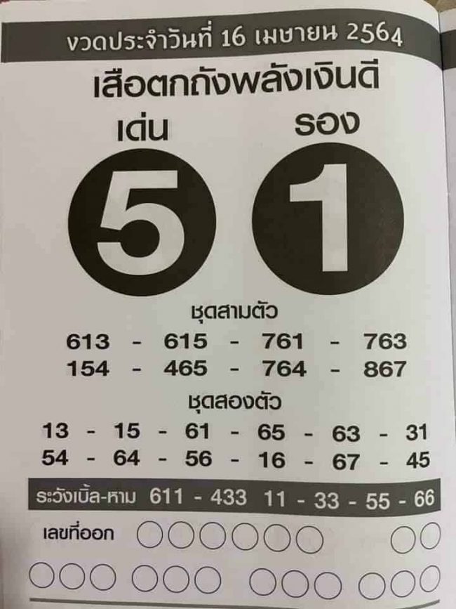 หวยซอง หวยเสือตกถัง-160464