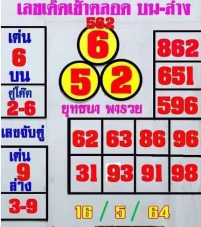 หวยซอง-หวยยุทธนาพารวย-160564