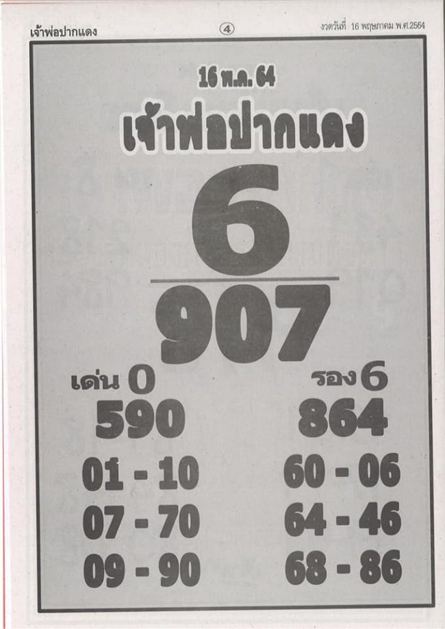 หวยซอง หวยหลวงพ่อปากแดง-160564