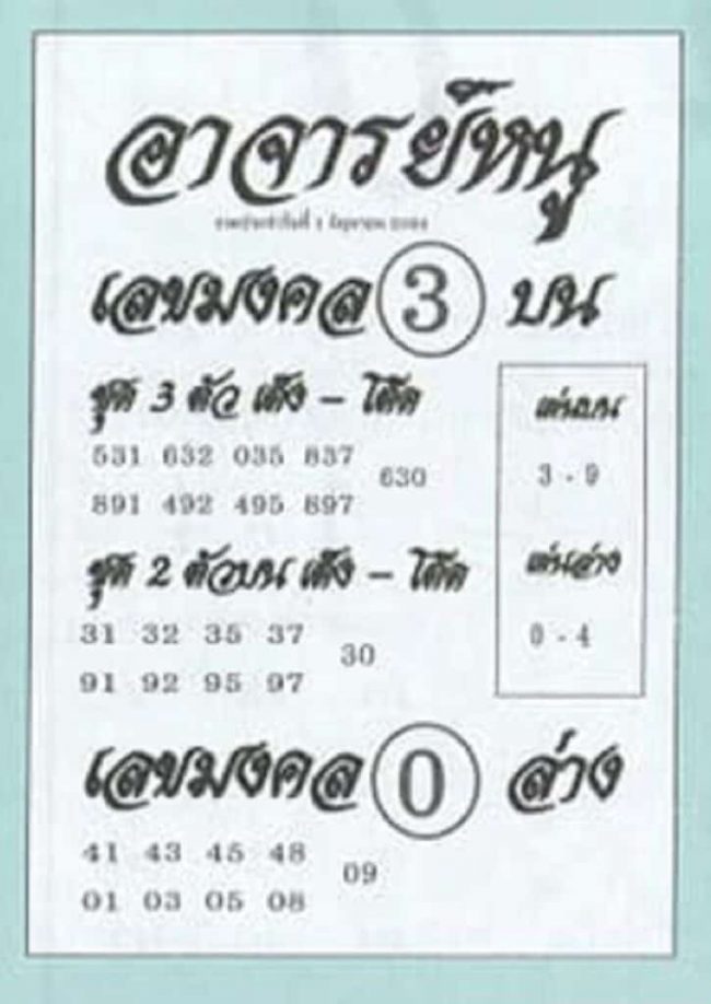 หวยซอง หวยอาจารย์หนู-010664